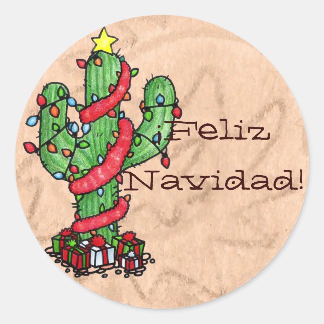 Weihnachtskaktus Stickers (Vorderseite)
