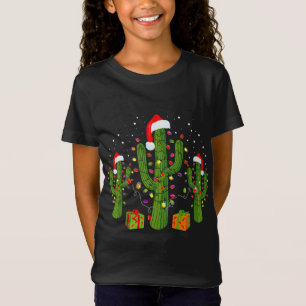 Weihnachtskaktus tragen Weihnachtsmannmützen und L T-Shirt