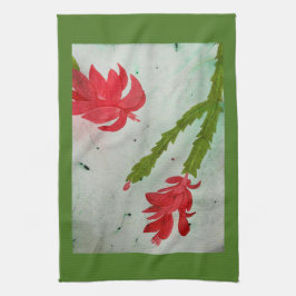 Weihnachtskaktuss-Aquarell Handtuch