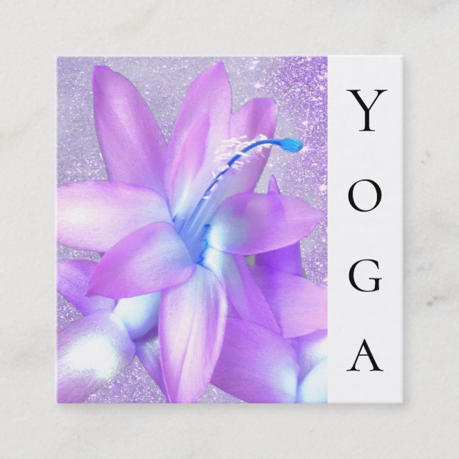 *~* Weihnachtskaktuss-Heiler BlumenReiki Yoga Quadratische Visitenkarte (Vorderseite)