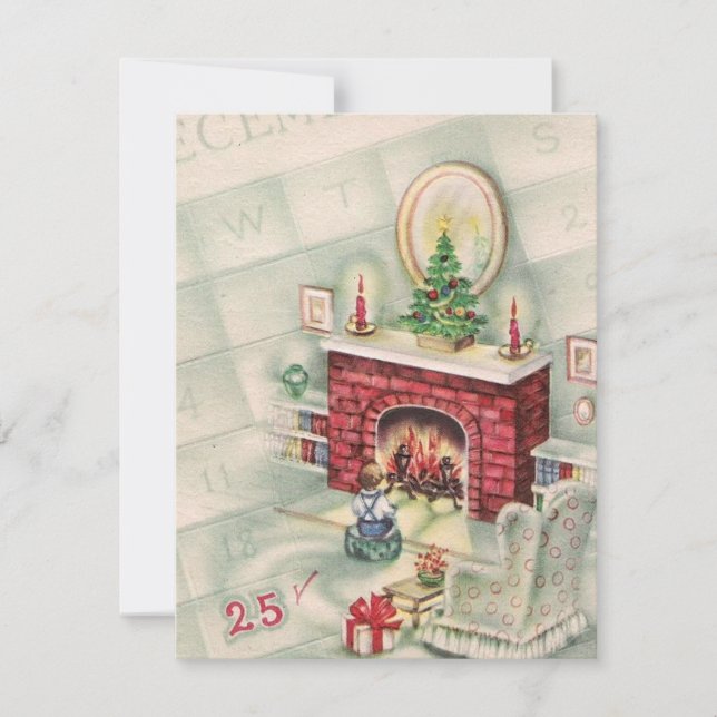 Weihnachtskalender Countdown Feiertagskarte (Vorderseite)