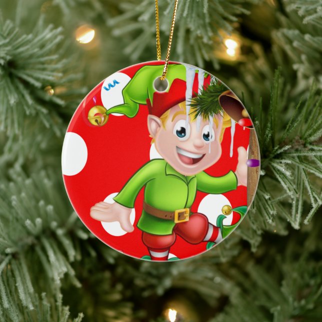 Weihnachtskalender, Elf Keramik Ornament (Baum)