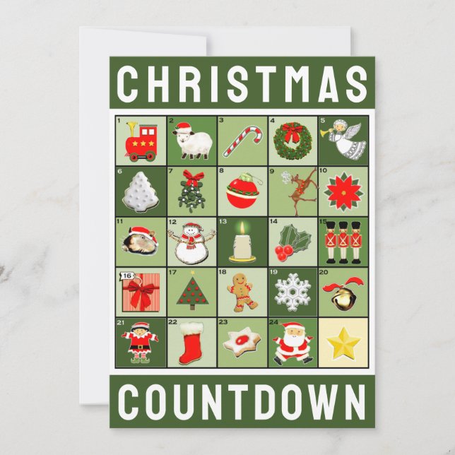 Weihnachtskalender Feiertagskarte (Vorderseite)