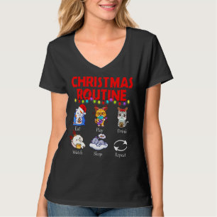 Weihnachtskalender für Katzen Essenspiel Drink Uhr T-Shirt