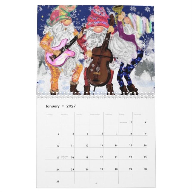 Weihnachtskalender für Neujahr Kalender (Jan 2027)