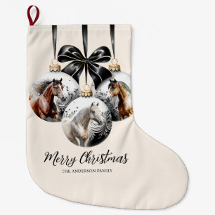 Weihnachtskalender für Pferde in schwarz und gold Großer Weihnachtsstrumpf