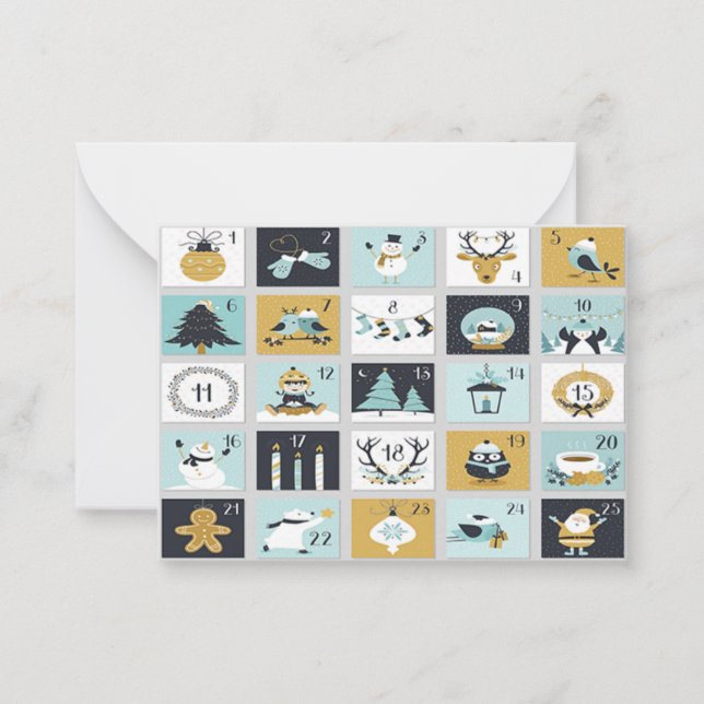 Weihnachtskalender Mitteilungskarte (Vorderseite)