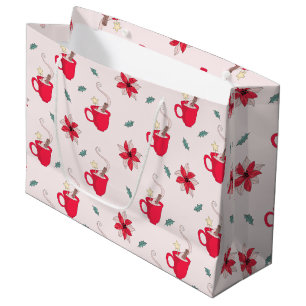 Weihnachtskalender Poinsettia Blume Große Geschenktüte