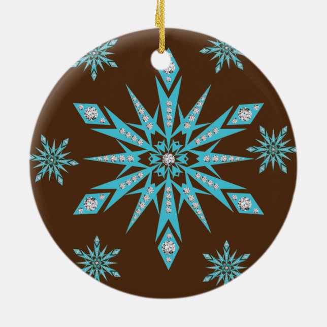 Weihnachtskalender, Schneeflocke Keramik Ornament (Hinten)