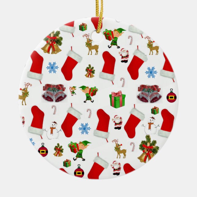 Weihnachtskalender, Schneemann Keramik Ornament (Vorne)