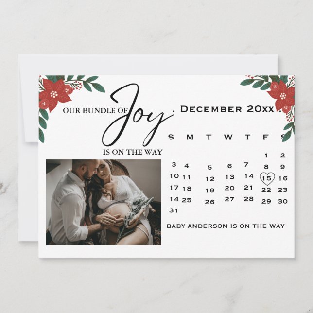 Weihnachtskalender Schwangerschaftsankündigung Ankündigung (Vorderseite)