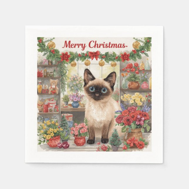 Weihnachtskalender von Floristen Serviette (Vorderseite)