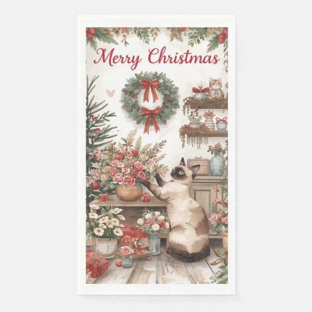 Weihnachtskalender von Floristen Serviette (Vorderseite)