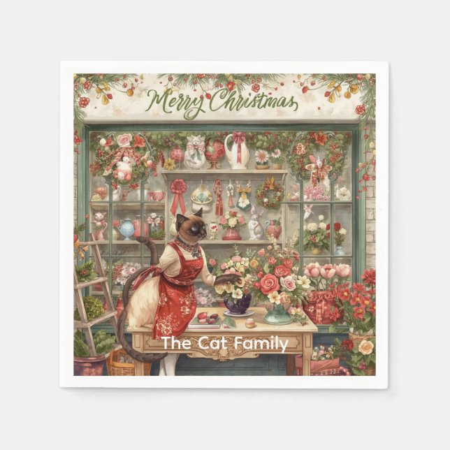 Weihnachtskalender von Floristen Serviette (Vorderseite)