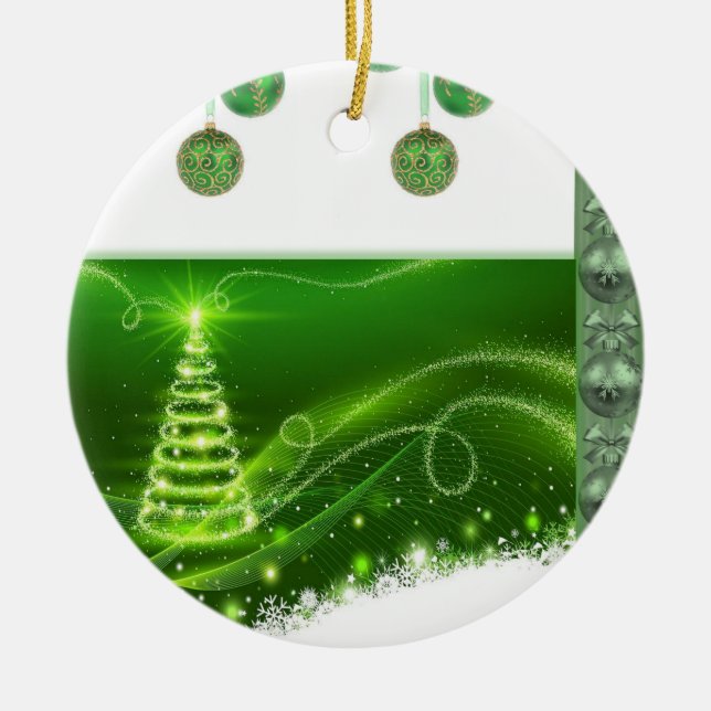 Weihnachtskalender, Weihnachtsbaum Keramik Ornament (Vorne)