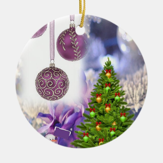 Weihnachtskalender, Weihnachtsbaum Keramik Ornament (Vorne)