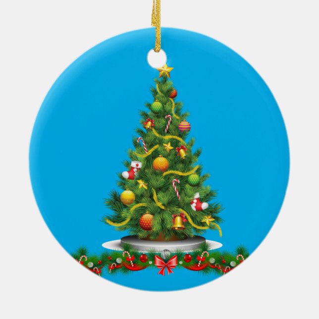 Weihnachtskalender, Weihnachtsbaum Keramik Ornament (Hinten)
