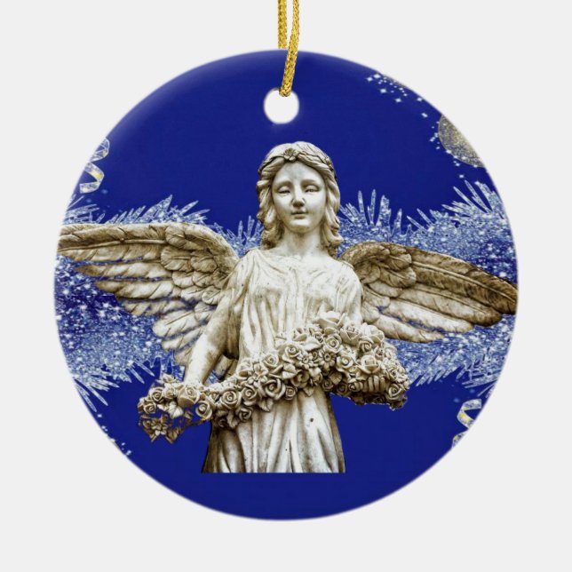 Weihnachtskalender, Weihnachtsgel Keramik Ornament (Vorne)