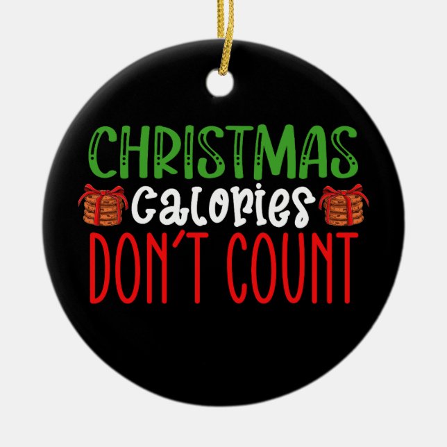 Weihnachtskalorien zählen nicht Cookies, Familie Keramik Ornament (Vorne)