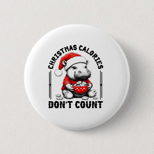Weihnachtskalorien zählen nicht Funny Moo Deng Coo Button