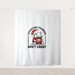 Weihnachtskalorien zählen nicht Funny Moo Deng Coo Wandteppich