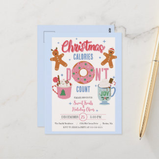 Weihnachtskalorien zählen nicht postkarte