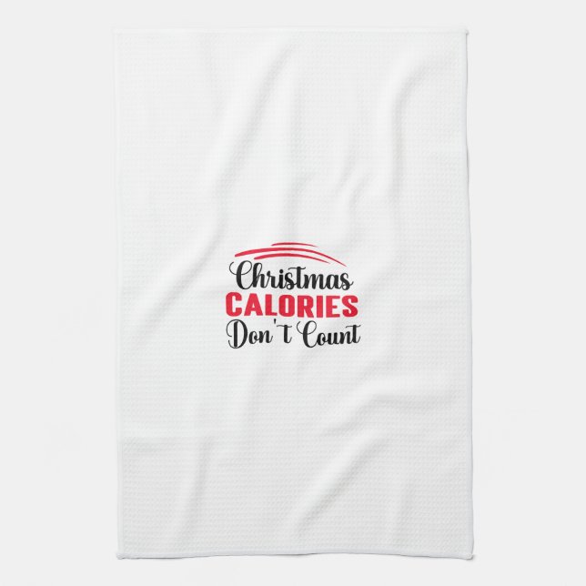 Weihnachtskalorien zählen nicht zu einem Zitat aus Geschirrtuch (Vertikal)