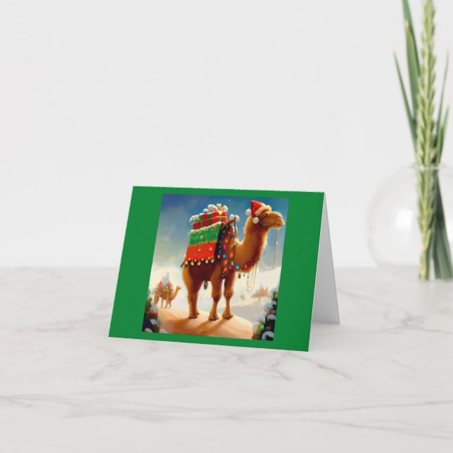 Weihnachtskamel 2 feiertagskarte (Vorderseite)