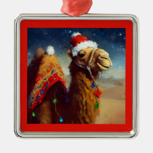 Weihnachtskamel 3 ornament aus metall