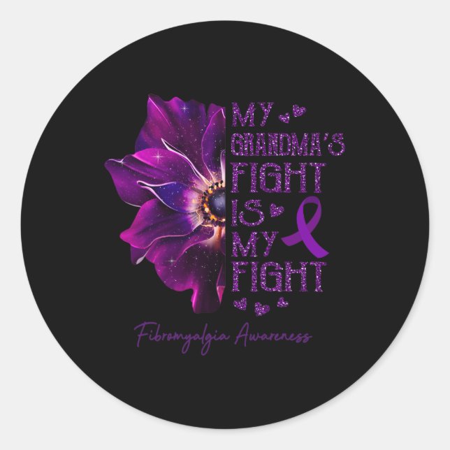 Weihnachtskampf ist mein Kampf gegen Anemone Fibro Runder Aufkleber (Vorderseite)