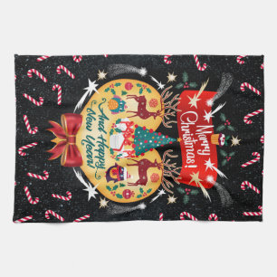 Weihnachtskanäle Geschirrtuch