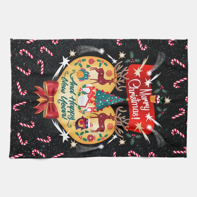 Weihnachtskanäle Geschirrtuch (Horizontal)