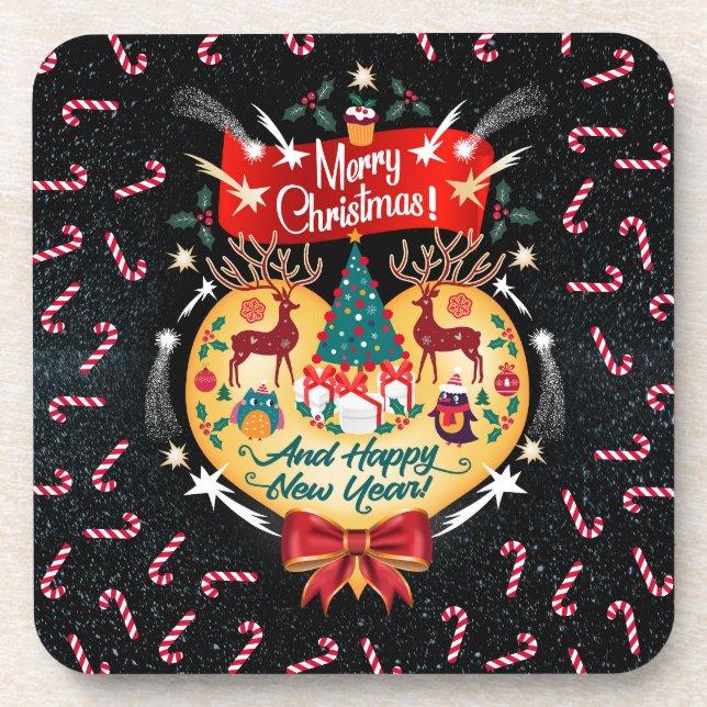 Weihnachtskanäle Getränkeuntersetzer (Vorderseite)
