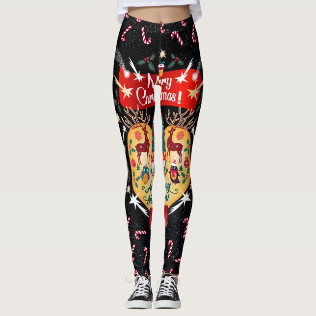 Weihnachtskanäle Leggings (Vorderseite)