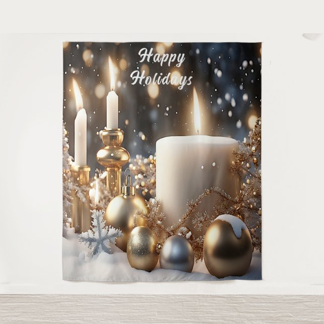 Weihnachtskandale Hintergrund Wandteppich (Vorderseite)