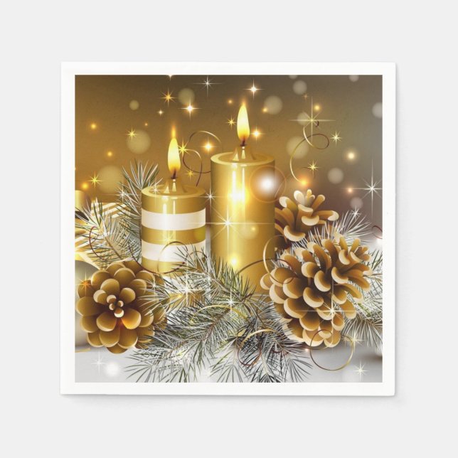 Weihnachtskandeln Papier Napkins Serviette (Vorderseite)
