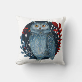 Weihnachtskandinavische Eule im Vintage-Stil Kissen