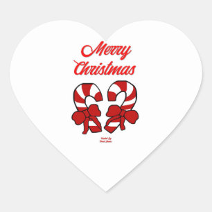 Weihnachtskandinchen-Heart-Aufkleber Herz-Aufkleber