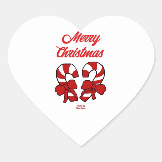 Weihnachtskandinchen-Heart-Aufkleber Herz-Aufkleber (Vorderseite)