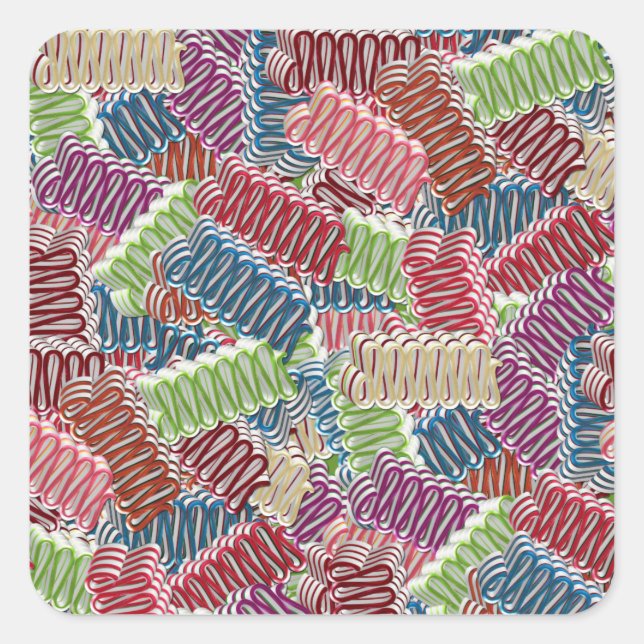 Weihnachtskandinchen-SQUARE-STICKERS Quadratischer Aufkleber (Vorderseite)
