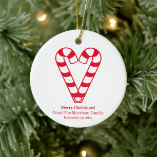 Weihnachtskandinken, roter weißer individuelle Na Keramik Ornament