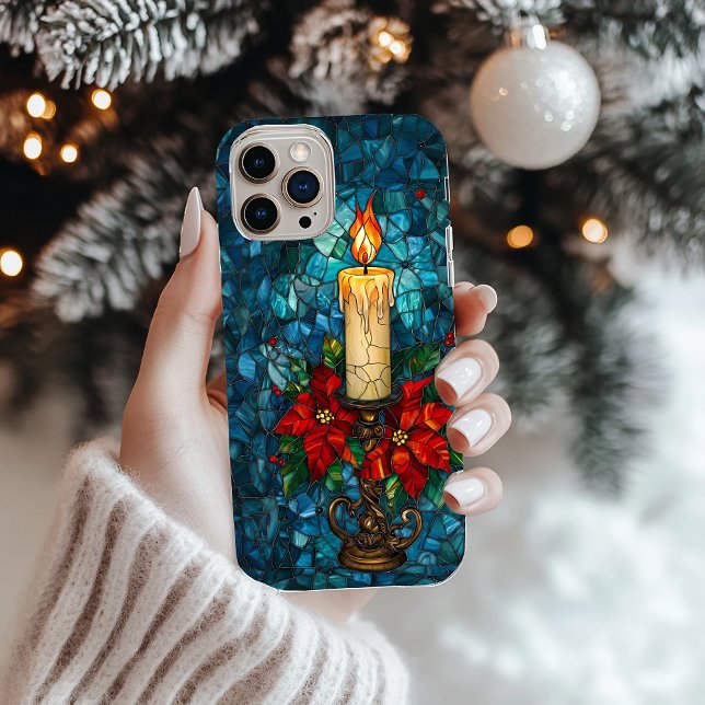 Weihnachtskandle gesteinigt Glas Design iPhone 16 Pro Hülle (Von Creator hochgeladen)