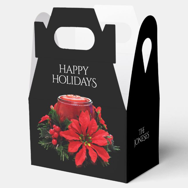 Weihnachtskandle, Holly und Poinsettia Geschenkschachtel (Geöffnet)