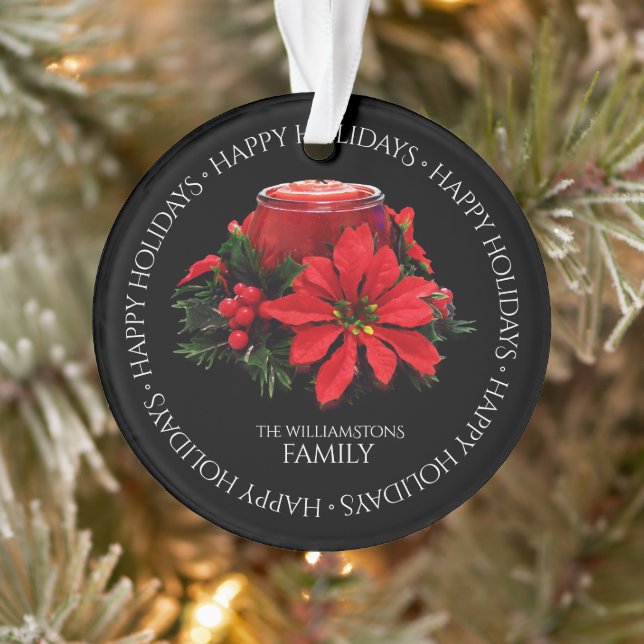 Weihnachtskandle, Holly und Poinsettia Ornament (Baum)