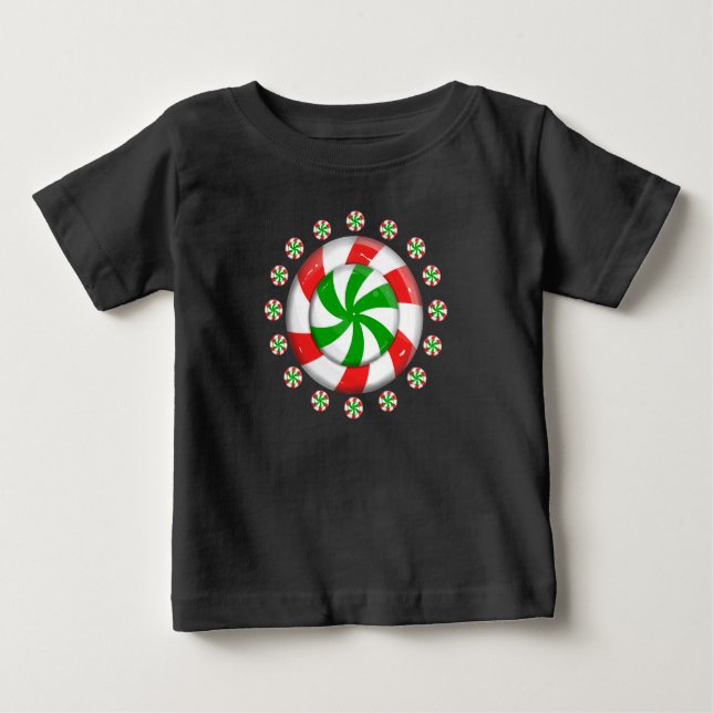 Weihnachtskandy Baby T-shirt (Vorderseite)