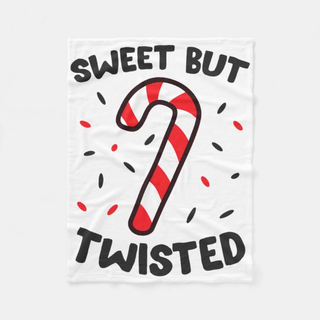 Weihnachtskandy Cane Sweet aber getickt Fleecedecke (Vorderseite)