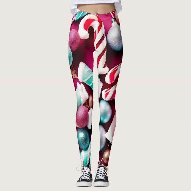 Weihnachtskandy Leggings (Vorderseite)