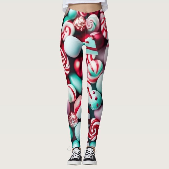 Weihnachtskandy Leggings (Vorderseite)