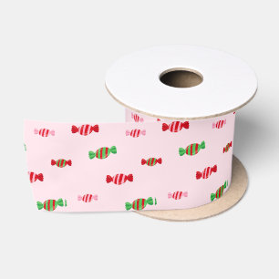 Weihnachtskandy Pattern Satinband