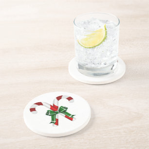 Weihnachtskandystick mit Bohne Getränkeuntersetzer